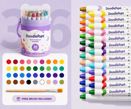 DoodlePops Silky Twist-Up Washable Crayons