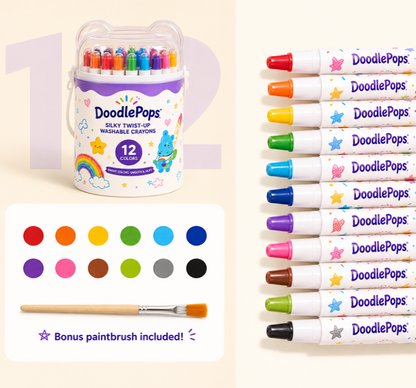 DoodlePops Silky Twist-Up Washable Crayons