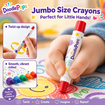 DoodlePops Silky Twist-Up Washable Crayons