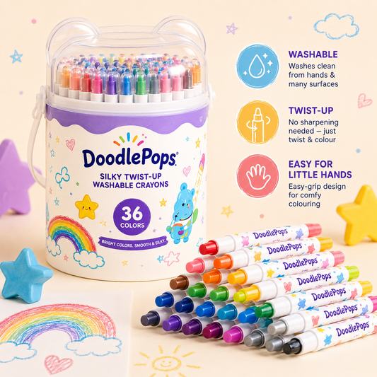 DoodlePops Silky Twist-Up Washable Crayons